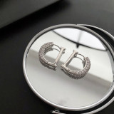 Pendientes De Circón Con Incrustaciones De Cobre Y Letras De Moda 1 Par