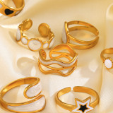 Anillos redondos del acero inoxidable de la forma del corazón de la estrella de la novedad retra a granel