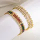 Elegantes y coloridas pulseras chapadas en oro de 18 quilates con circonitas de cobre