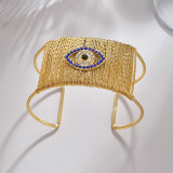 Pulseras plateadas oro del puño del Zircon del acero inoxidable 18K del ojo de Streetwear a granel