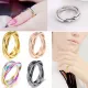 Anillos de pulido de acero de titanio geométricos estilo streetwear de estilo clásico