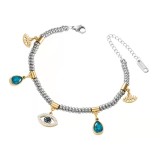 Moda Ojo Titanio Chapado en acero Pulseras con circón 1 pieza