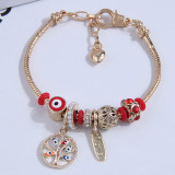 Pulseras de acero con aleación de ojos de estilo simple