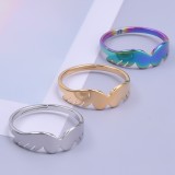 Anillos chapados en oro con revestimiento de acero inoxidable de color sólido de estilo simple