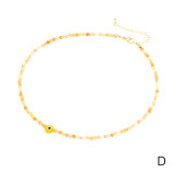 Collar plateado oro 18K del cobre de las piedras preciosas artificiales del ojo simple bohemio del estilo en bulto