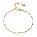 Pulseras con revestimiento de acero inoxidable con forma de pez de estilo simple
