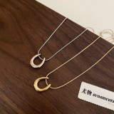 Collar colgante chapado en oro de acero titanio con forma de U de estilo simple a granel