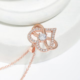 Conmute el collar pendiente de las piedras preciosas artificiales del cobre de la forma del corazón en bulto