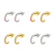 Pendientes en forma de C de circonita de Color con microincrustaciones, pendientes circulares de anillo Simple europeos y americanos