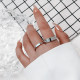 Anillo plano simple coreano Anillo de acero inoxidable de dos piezas