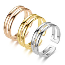 Venta al por mayor Anillo de acero de titanio Joyería simple del anillo de los pares