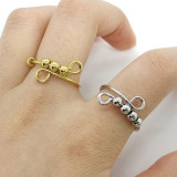 Anillos De Cobre De Acero Inoxidable Redondos De Moda 1 Pieza