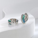 Pendientes redondos chapados en cobre de estilo simple 1 par