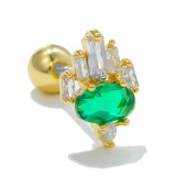 Moda Conejo Flor Lagarto Latón Incrustaciones Zircon Pendientes 1 Pieza