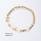 Collar al por mayor de cobre con perlas artificiales chapado en oro geométrico de 18 quilates de estilo vintage