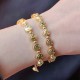 Pulseras chapadas en cobre con cara sonriente redonda estilo INS de 1 pieza