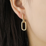 Pendientes De Cobre Entrelazados Cuadrados Geométricos De Moda