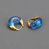 1 par de aretes de cobre chapado en forma de U estilo clásico
