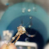 Anillos de diamantes de imitación artificiales de cobre geométricos de moda