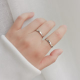 Anillo abierto con revestimiento de cobre Sun Moon de estilo simple