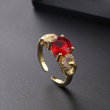 Anillo de apertura con estilo japonés y coreano Estilo Ins personalizado Diamante Anillo simple y ajustable Anillo vintage Anillo de dedo meñique de nicho