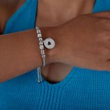 Pulseras de diamantes de imitación con incrustaciones de revestimiento de acero de titanio con forma de corazón de Palma de Streetwear