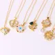 El oro moderno del cobre 18K de la flor de la forma del corazón del estilo plateó el collar pendiente del Zircon a granel