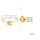 Brazalete chapado en oro geométrico casual de acero inoxidable 18K de Streetwear a granel