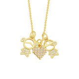 Collares de cobre con colgante de pareja, superventas transfronterizos