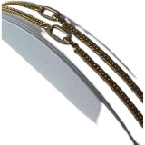Venta al por mayor Collar de circón chapado en oro de acero de titanio geométrico retro de 18 quilates