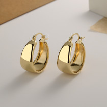 1 par de pendientes elegantes chapados en oro y cobre en forma de U