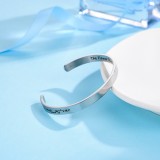 Brazalete pulido de acero inoxidable con letras Hip-Hop