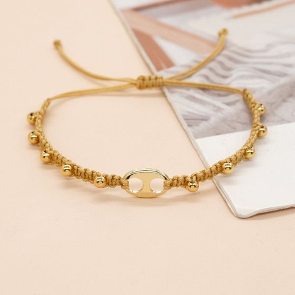 Pulseras trenzadas de cobre geométricas de estilo simple