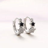 Pendientes de aro de circón con incrustaciones de cobre y estrella de estilo simple, 1 par