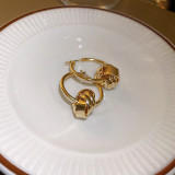 Pendientes chapados en oro de cobre geométrico de estilo simple 1 par