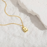 Collar con colgante chapado en oro de 14 quilates con incrustaciones de cobre y forma de corazón de hexagrama de estilo clásico elegante
