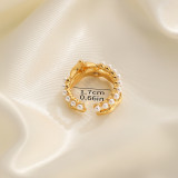 Anillos chapados en oro de 18 quilates con perlas de agua dulce y diamantes de imitación con incrustaciones de revestimiento de cobre de color sólido