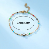Venta al por mayor, novedad divertida, estilo Simple, ojo del diablo, pulseras con ojales esmaltados con cuentas de acero inoxidable