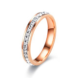 Adorno europeo y americano Amazon Nuevo anillo de acero inoxidable Douyin Influencer en línea Mismo estilo Anillo estrellado Circón femenino Diamante completo