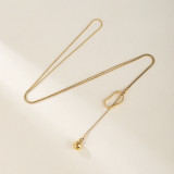 Collar chapado en oro chapado en oro de 18 quilates con revestimiento de acero inoxidable redondo de estilo simple estilo IG