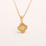 Collar pendiente plateado oro del cobre del trébol de cuatro hojas del estilo simple a granel