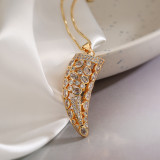 Collar pendiente del Zircon plateado oro geométrico del cobre 18K del viaje simple del estilo a granel
