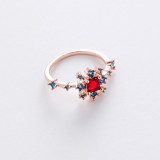 Nuevo anillo coreano de circón de cristal con microincrustaciones