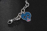 Pulseras de pulido de acero de titanio con calavera divertida