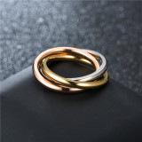 Anillo de novia de moda de titanio y acero inoxidable (Tercer anillo-5) NHTP0027-Tercer anillo-5
