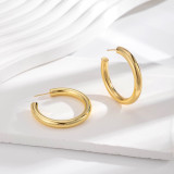 1 par de aretes de cobre en forma de C estilo simple estilo francés