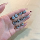 1 par de pendientes chapados en oro blanco con incrustaciones de cobre y circonita redonda brillante y dulce informal