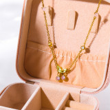 Collar con colgante chapado en oro de 18 quilates con incrustaciones de cobre y cereza de estilo simple informal