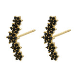 Pendientes con microincrustaciones de circonio y cristales de colores, aretes con diseño de flores y luna