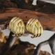 1 par de ear cuffs de cobre con revestimiento geométrico de estilo clásico